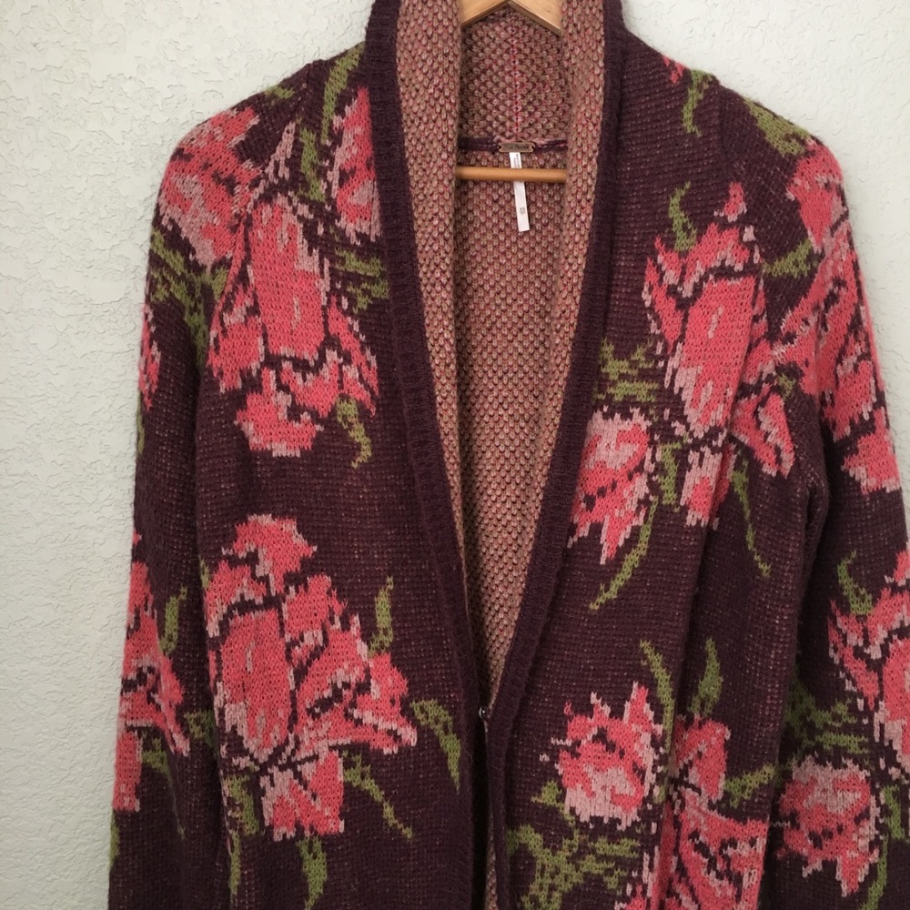 RARE Free People Flower Power Cardigan Sweater XS - Picture 5 of 8